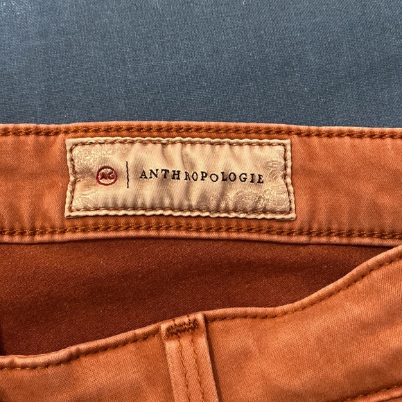 Anthropologie Size 27R High Rise Abby Deep Blush Coloured Skinny Jeans. - Picture 9 of 11